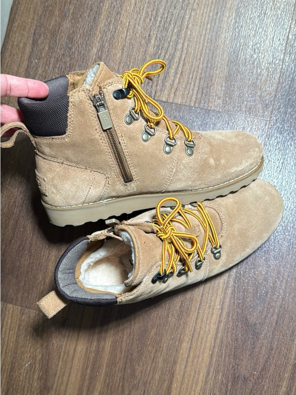 UGG Kids Chestnut Suede Ankle Shearling Boots
